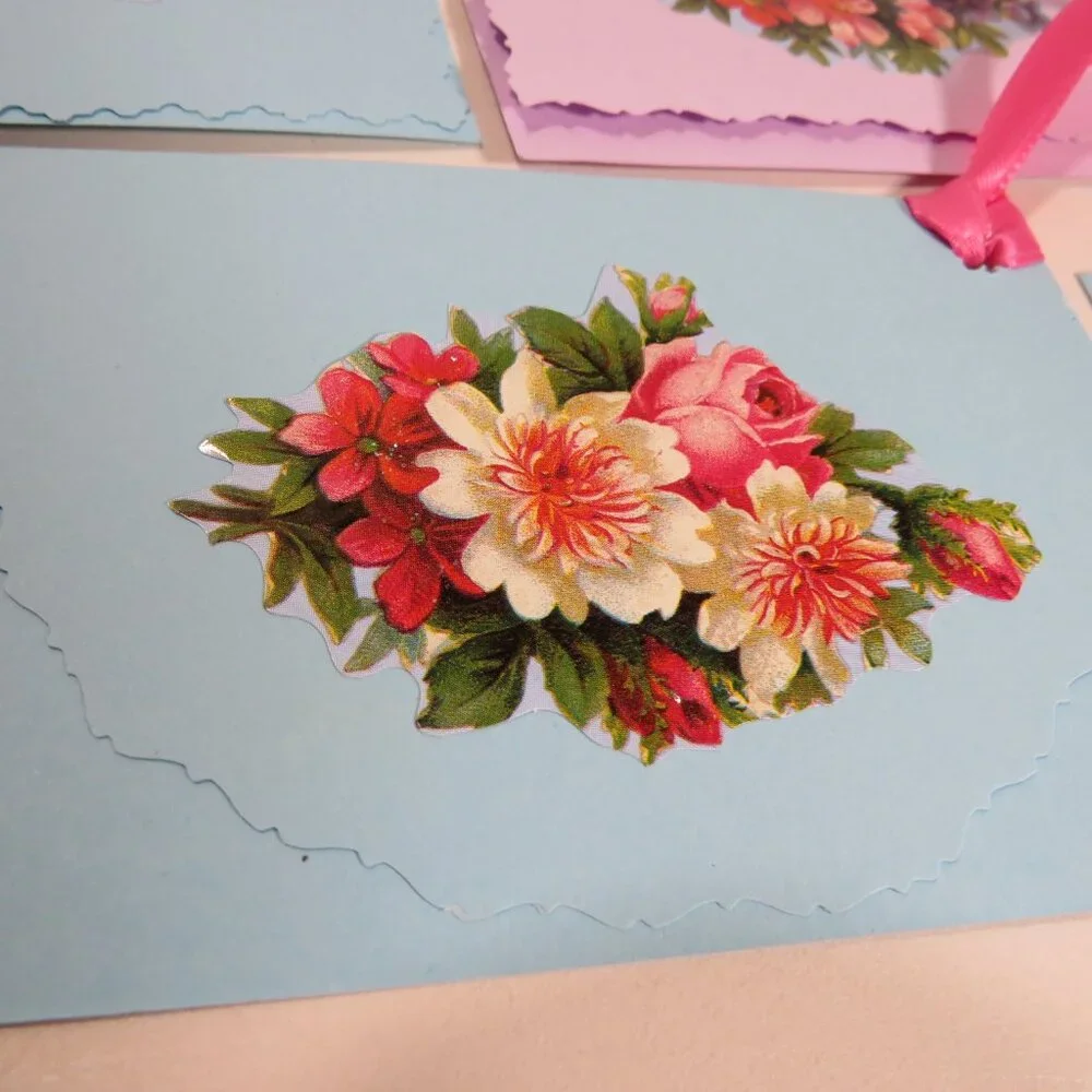 Victorian Gift Tags Cardstock with some embossed images & glitter paint accents